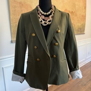Olive Double-Breasted Women's Blazer
